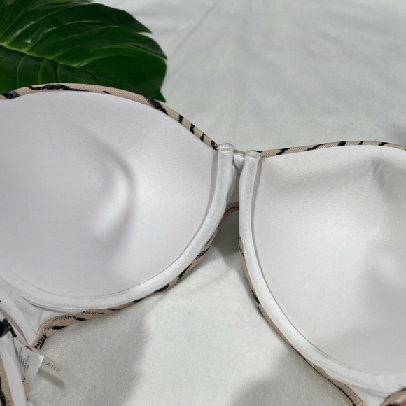 NWT Shade & Shore [ 34DD ] Light Lift‎ Bralette Bikini Top Tan Animal Lurex - Picture 9 of 12